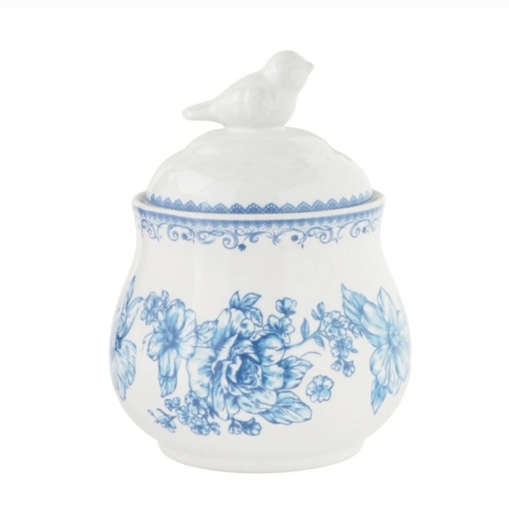 ❤️ New Pioneer Woman Agatha Blue Bird Sugar Bowl